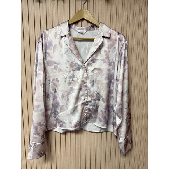 Danskin Women's Floral Satin Pajamas Set Size L - Picture 3 of 12